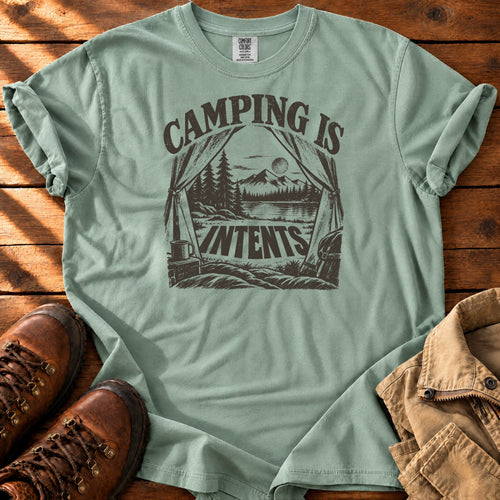 Camping Is Intents T-shirt — Bay / M