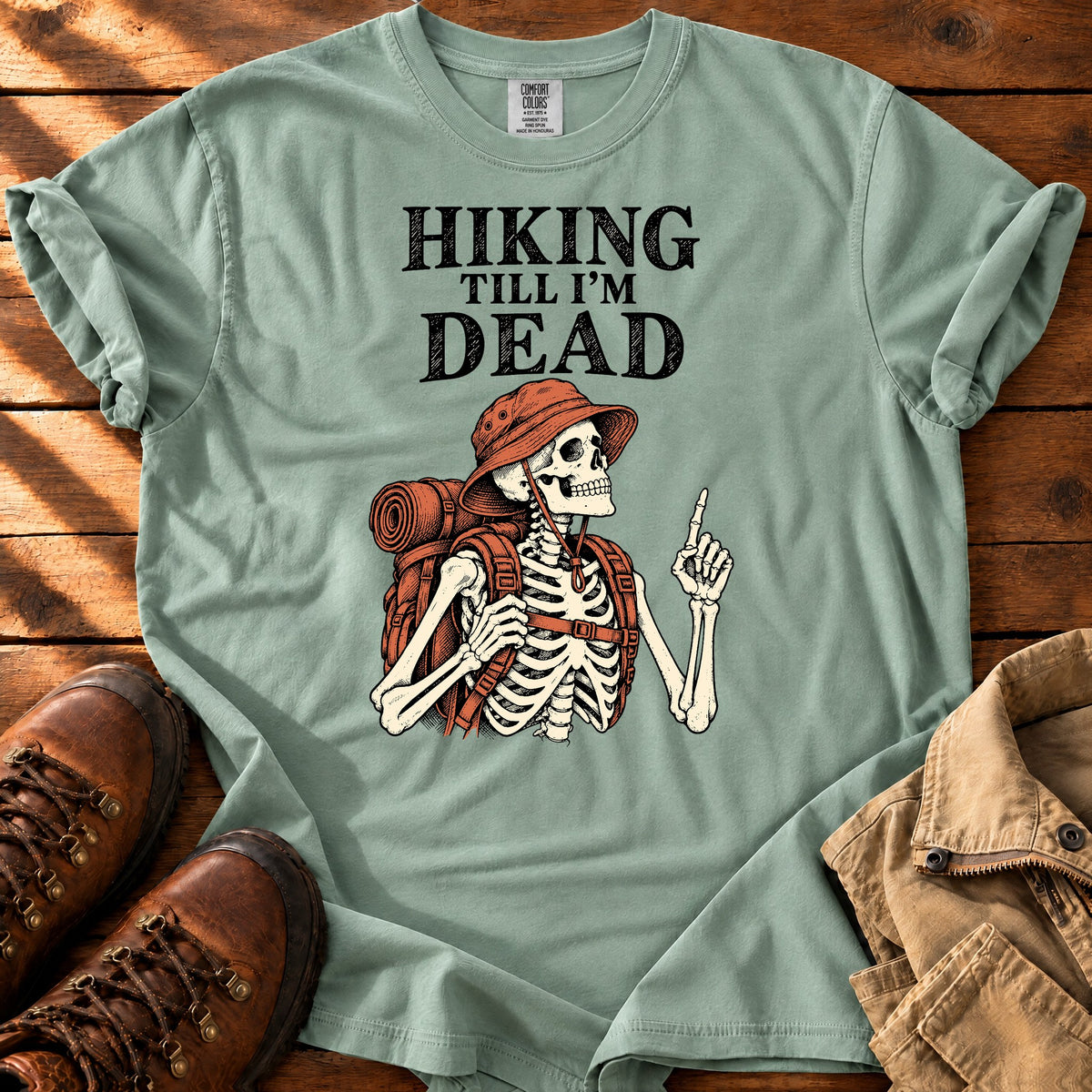 Hiking Till Dead T-shirt — Bay / S