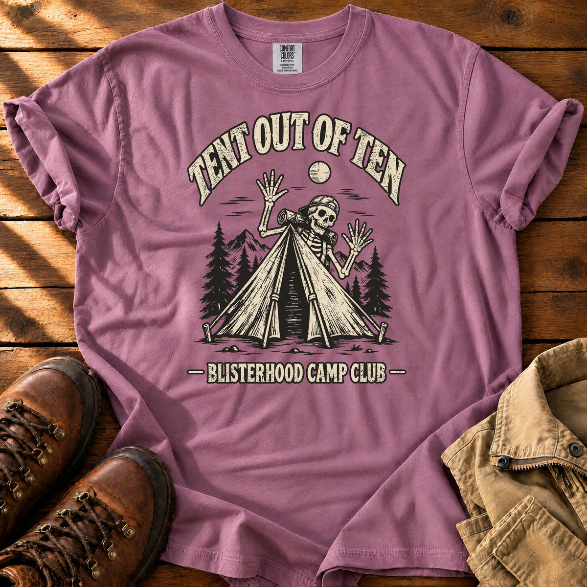 Tent Outta Ten T-Shirt — Berry / S