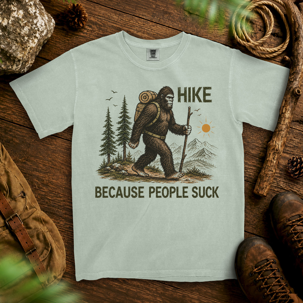 Bigfoot Hiking T-Shirt — Bay