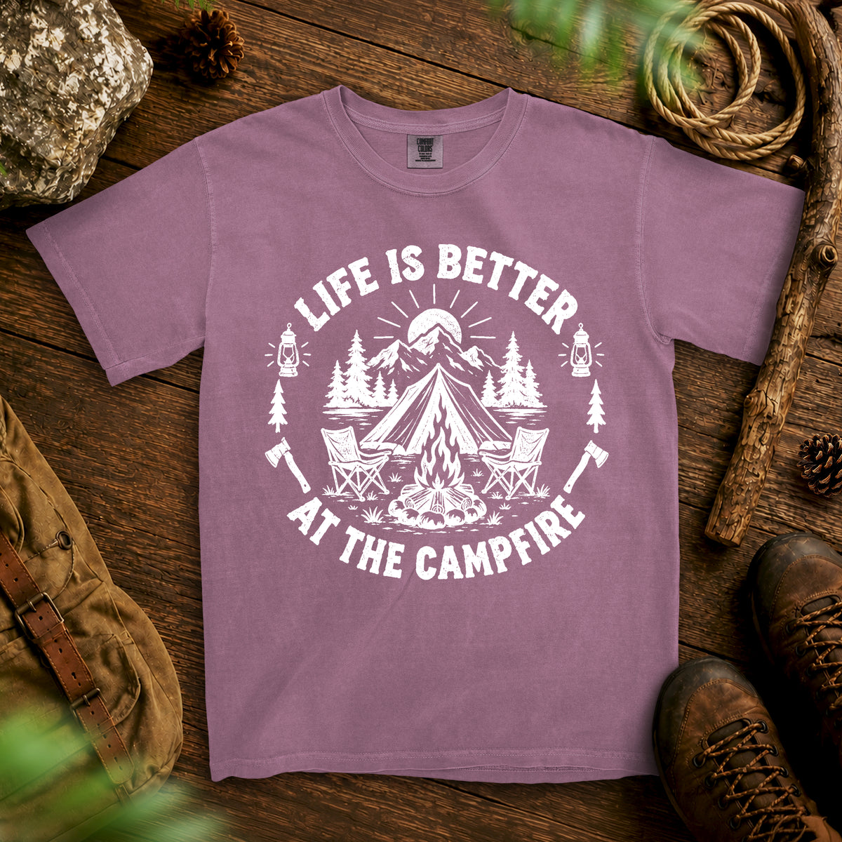 Camping Life T-shirt — Berry