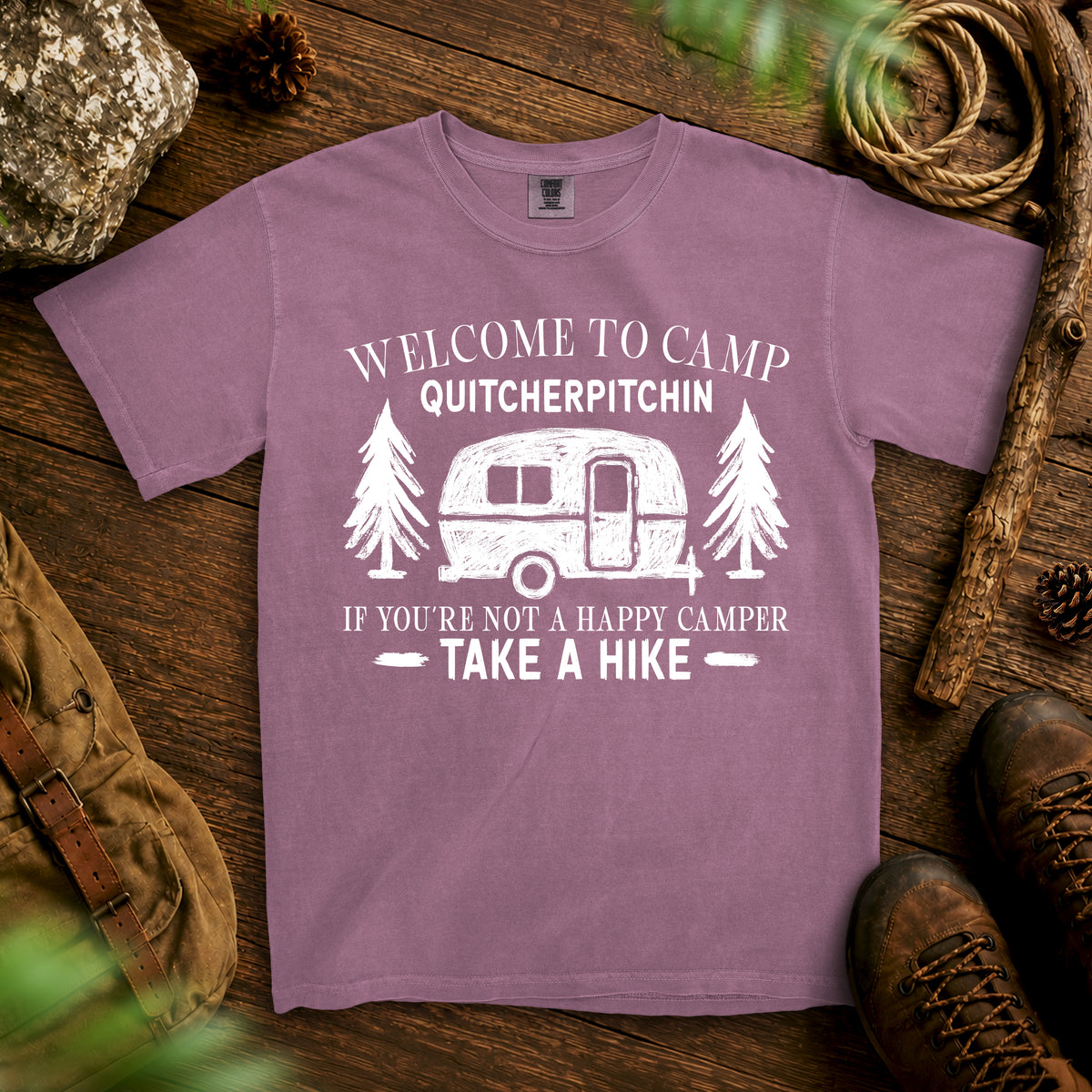 Welcome To Camp T-shirt — Berry