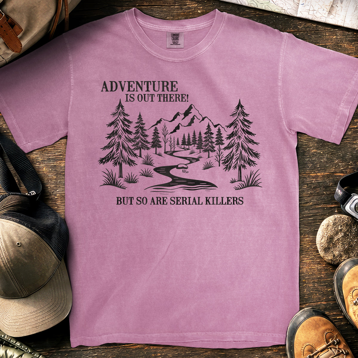 Adventure Meets Danger T-Shirt — Berry
