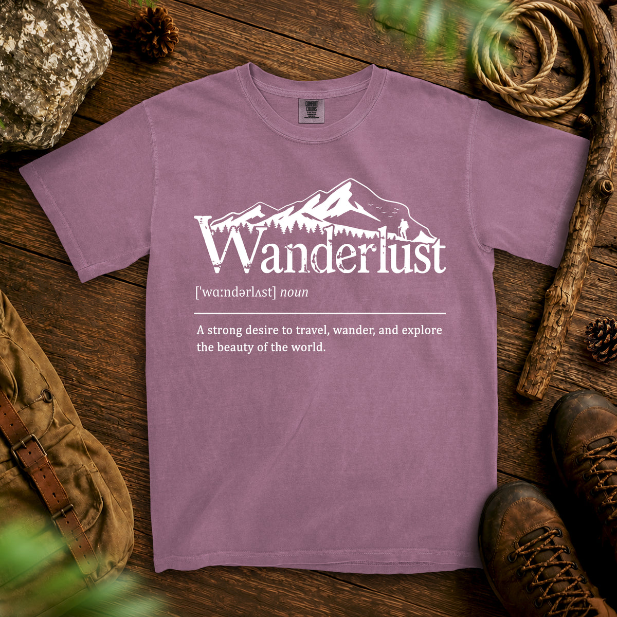 Wanderlust T-shirt — Berry