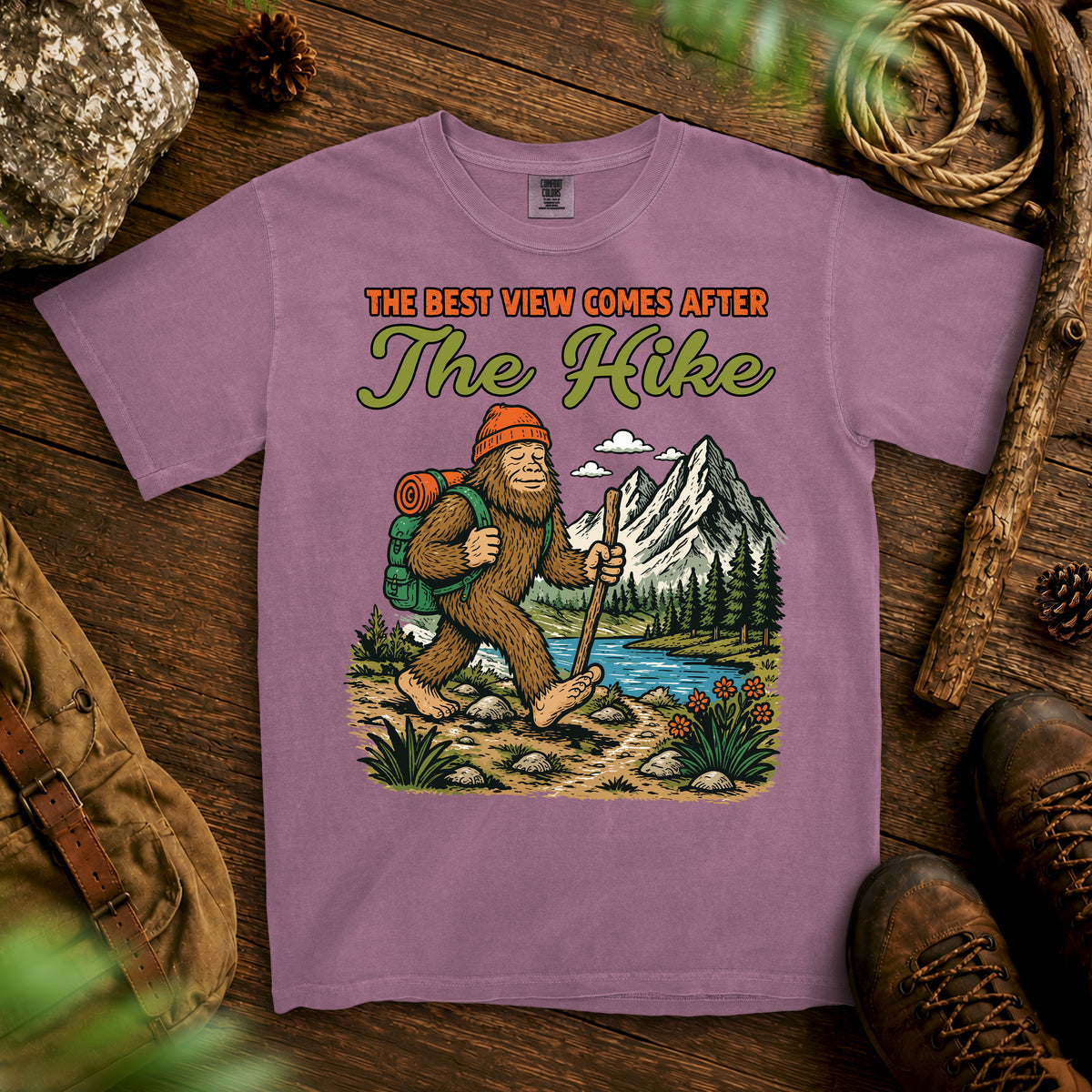 Bigfoot Mountain Trek T-Shirt — Berry