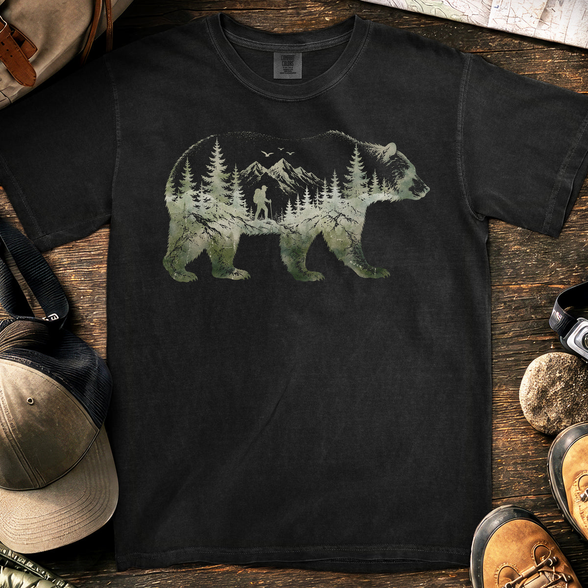 Bear Forest T-Shirt — Black