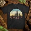 Retro Pine Sunset T-Shirt — Black