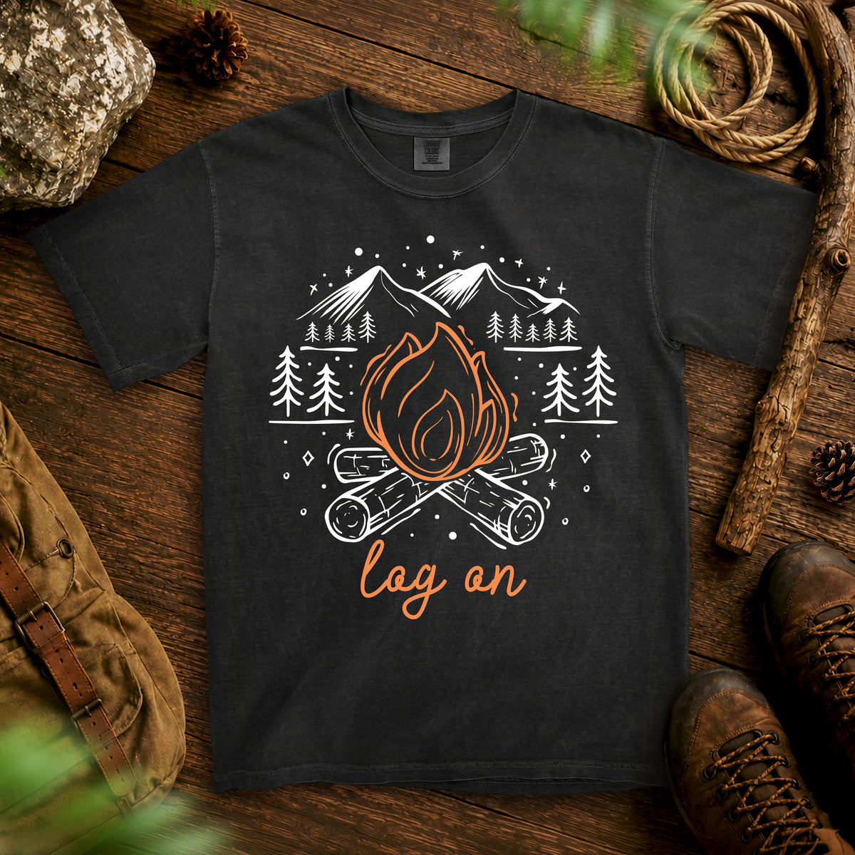 Log On Outdoors T-Shirt — Black