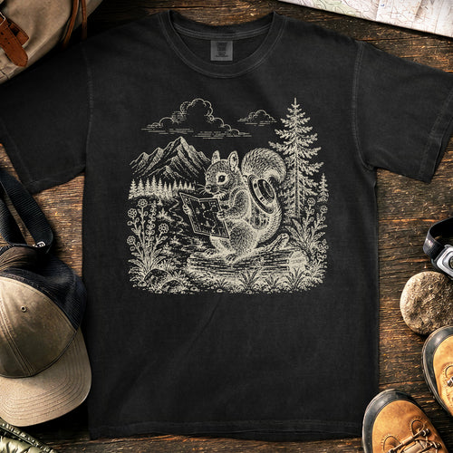 Explorer Squirrel T-Shirt — Black