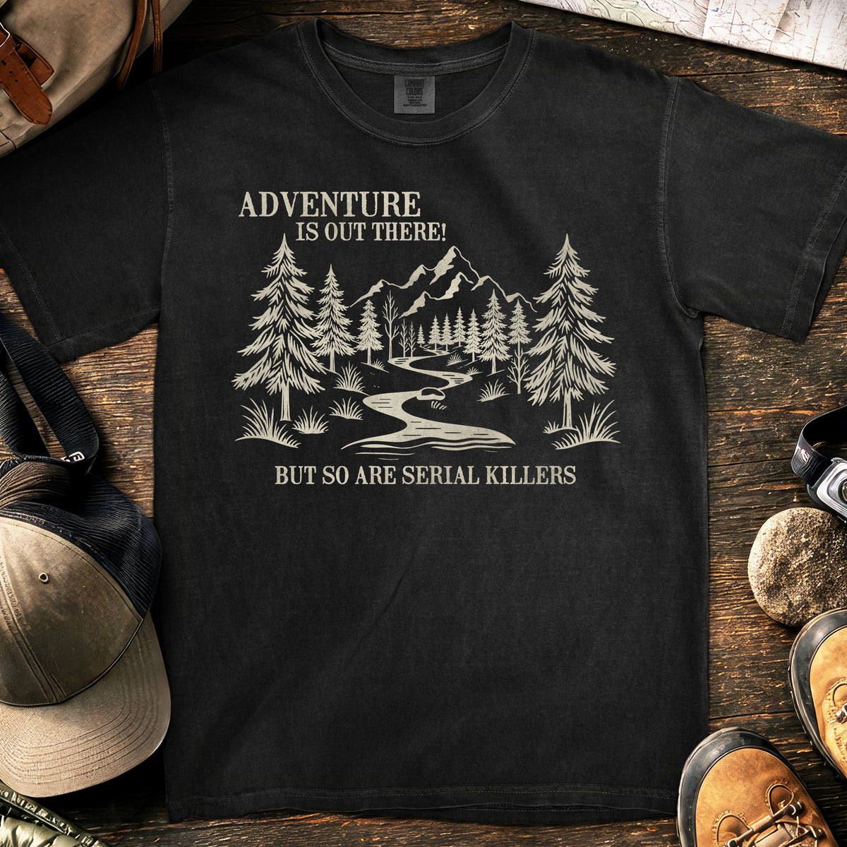 Adventure Meets Danger T-Shirt — Black