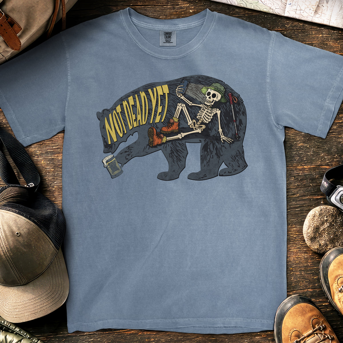 Barely Alive Hiker T-Shirt — Blue Jean