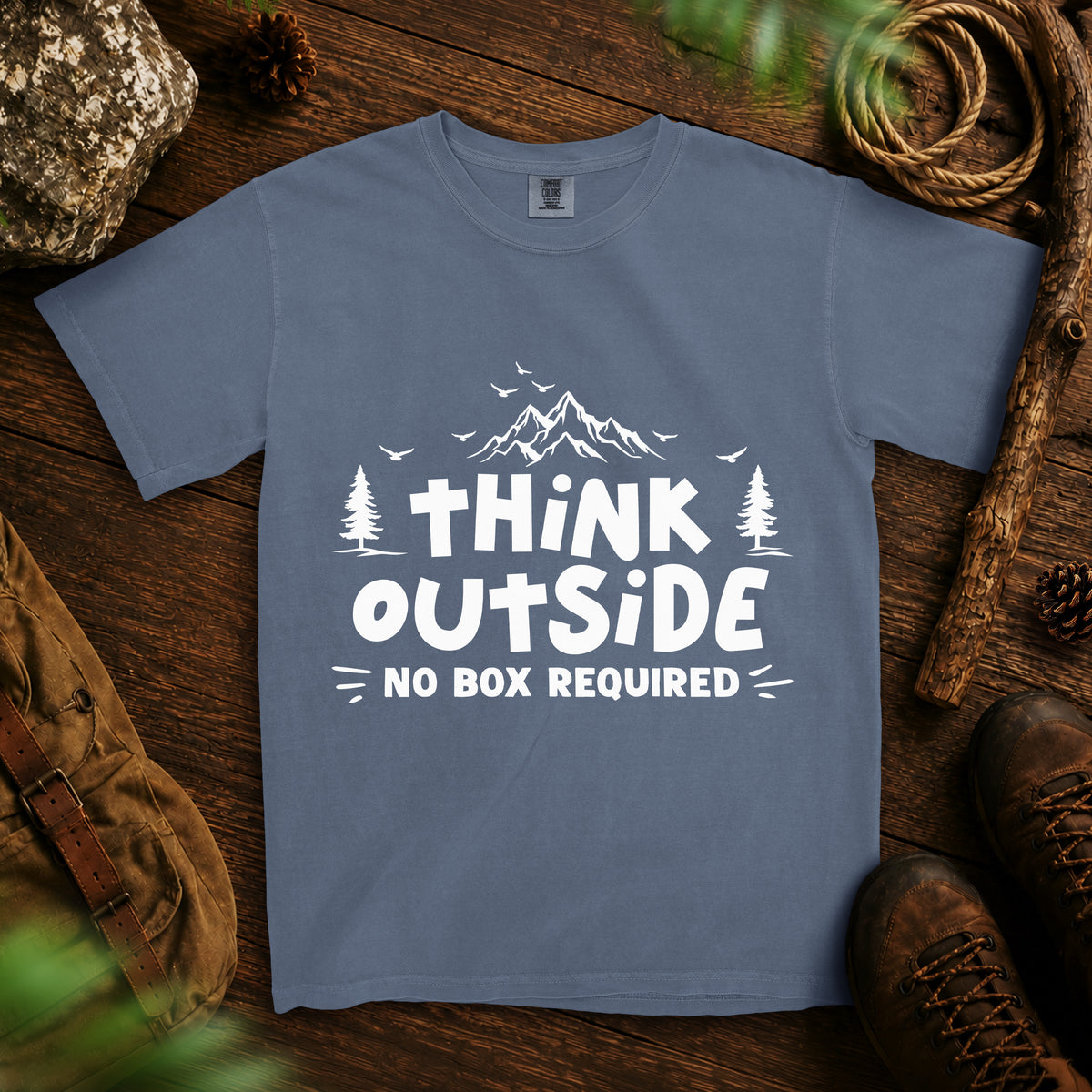 Think Outside T-shirt — Blue Jean