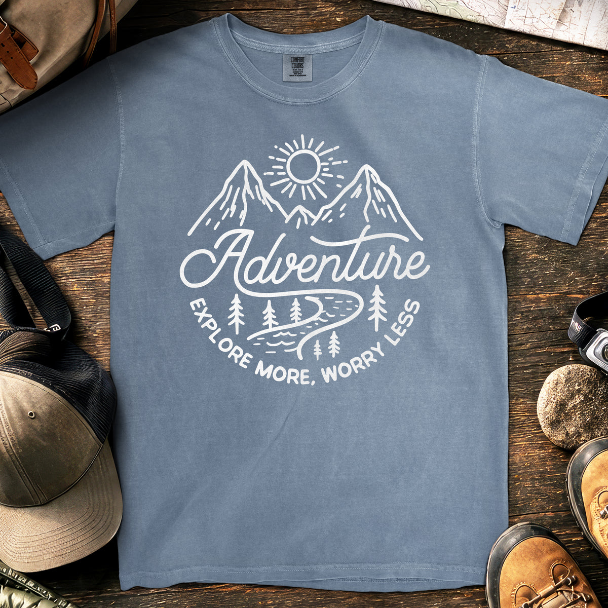 Adventure T-Shirt — Blue Jean