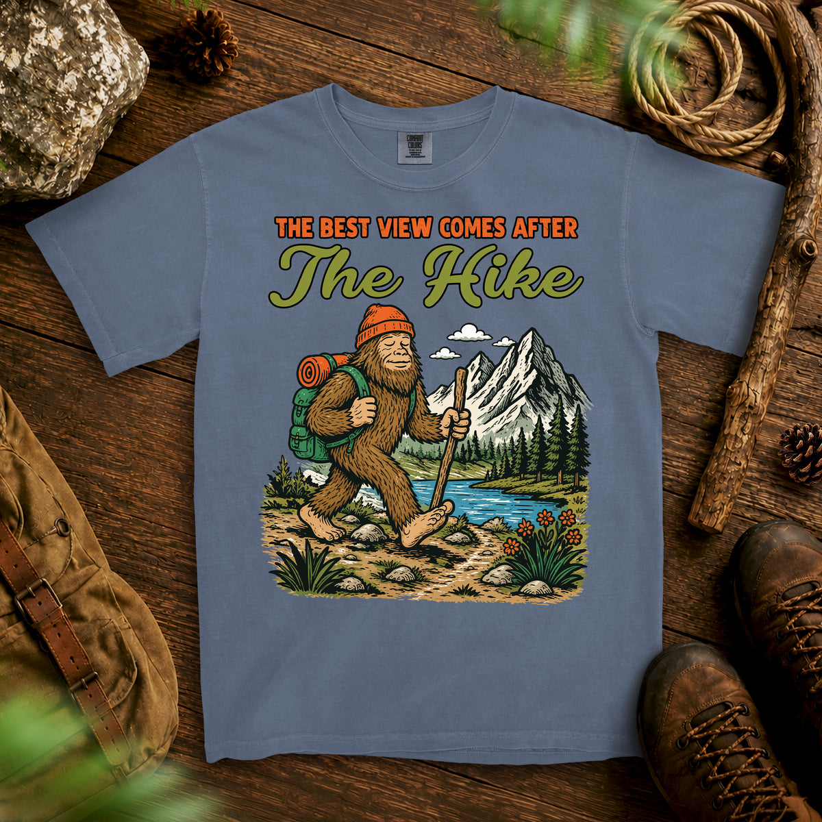 Bigfoot Mountain Trek T-Shirt — Blue Jean