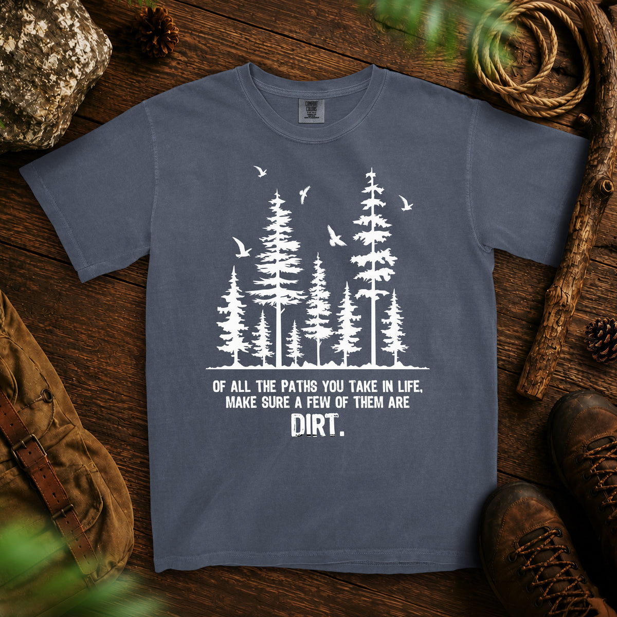 Paths In Life T-shirt — Denim
