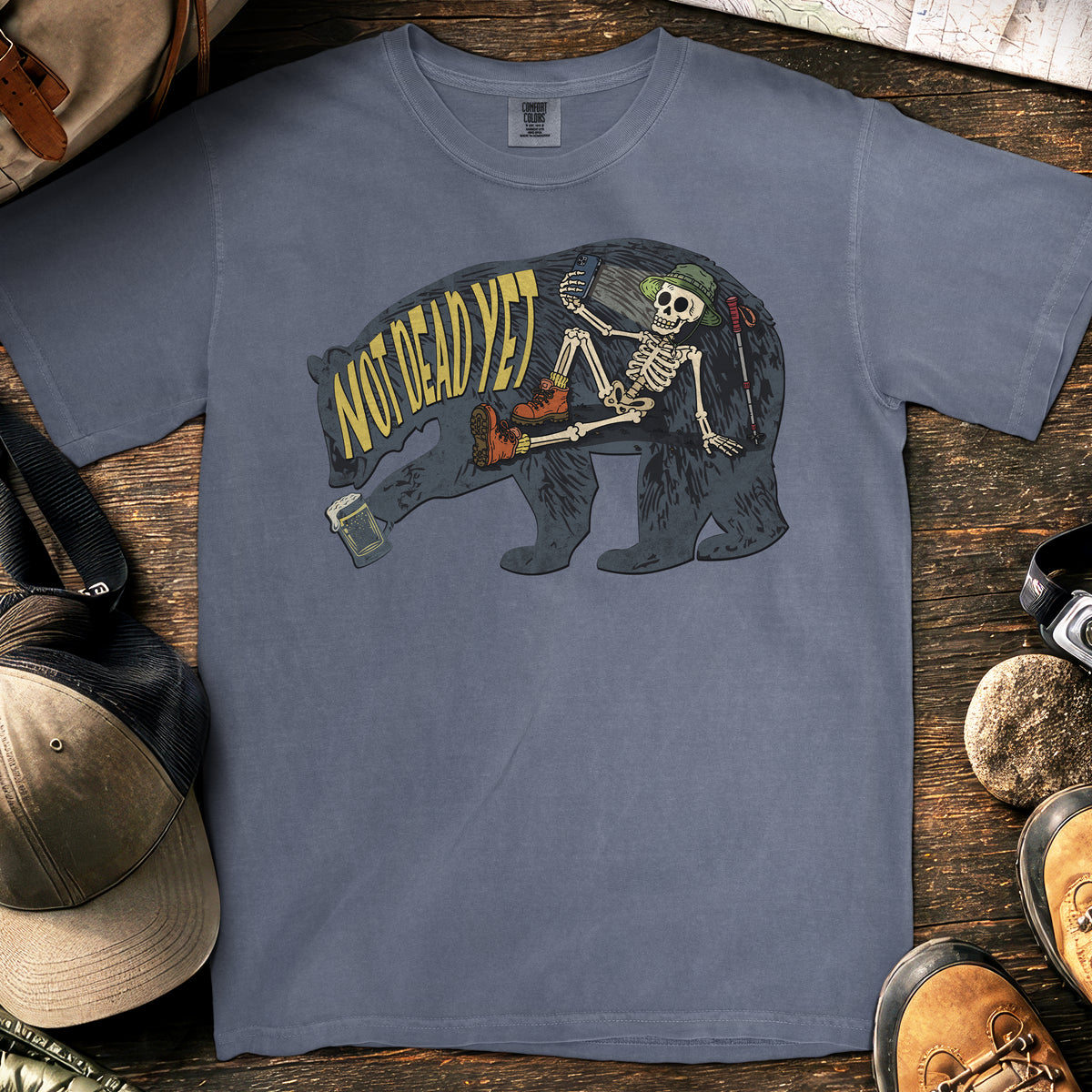 Barely Alive Hiker T-Shirt — Denim