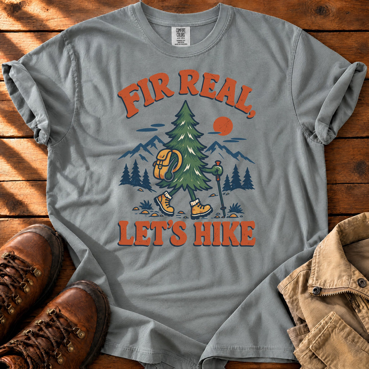 Fir Real Hiker T-shirt — Granite / S