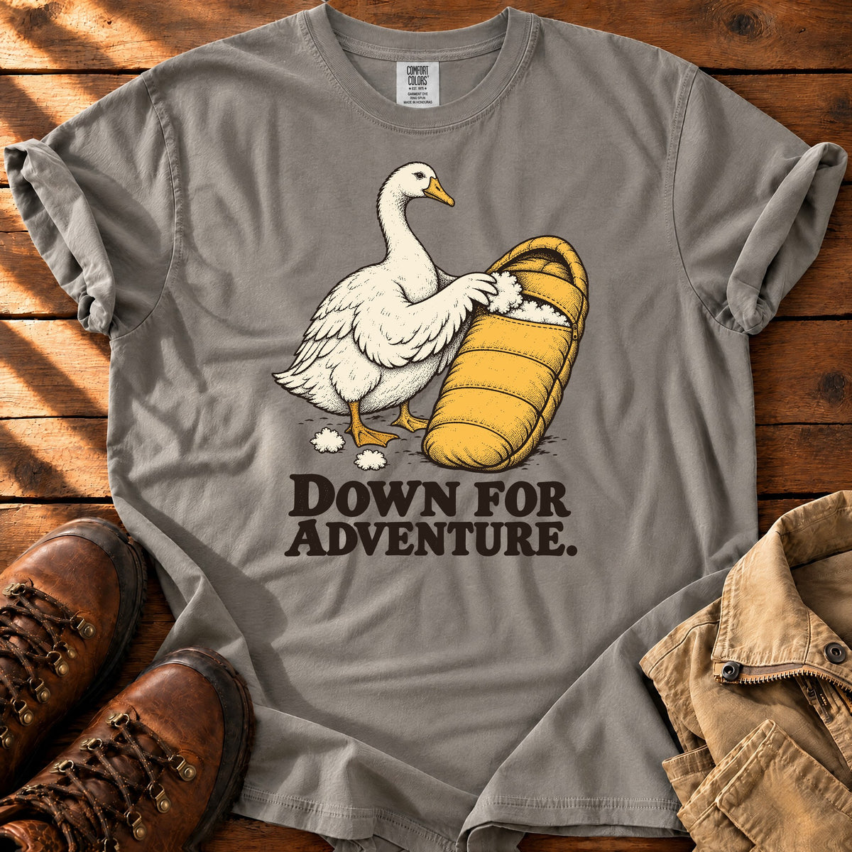 Down For Adventure T-shirt — Grey / S