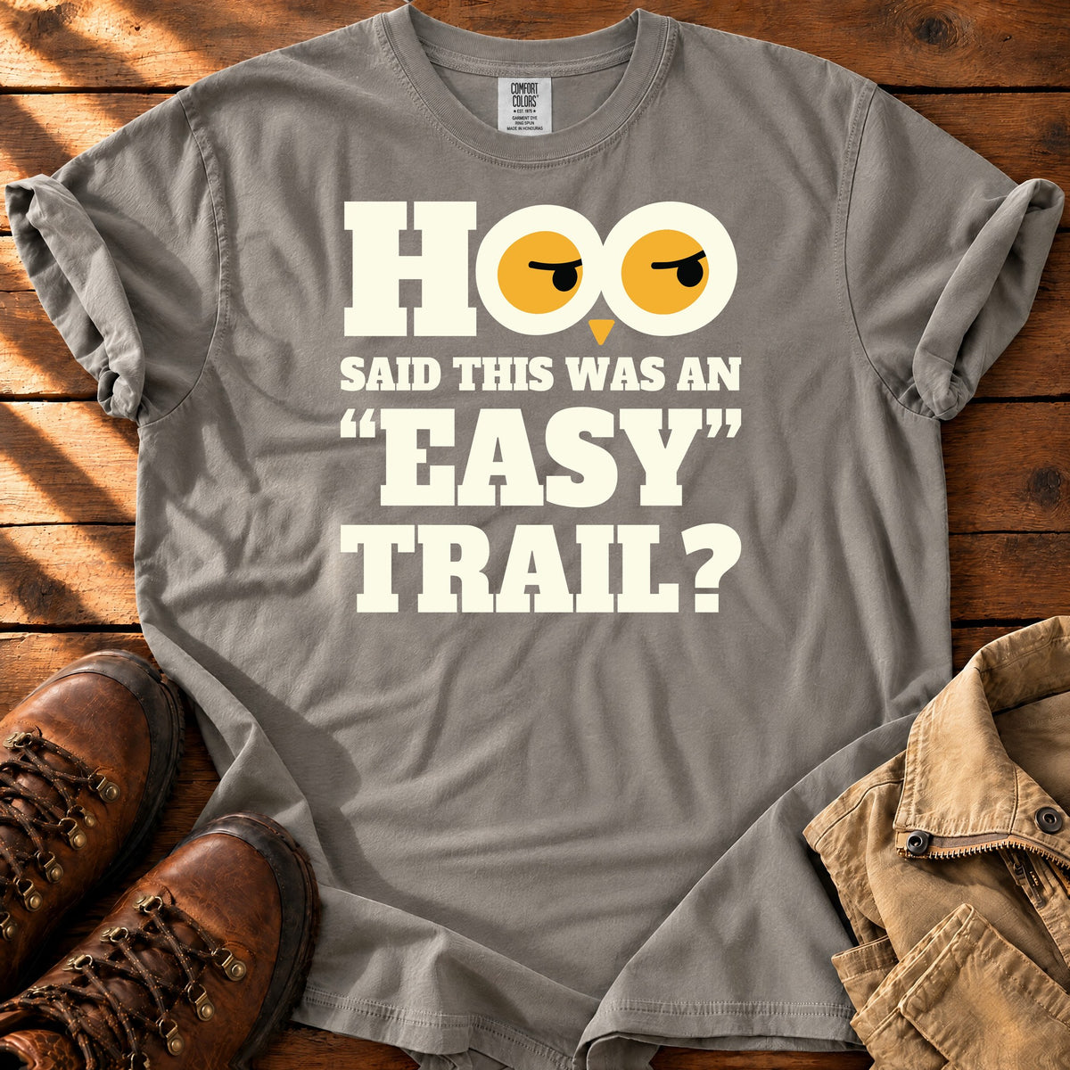 Hoo Said Easy T-shirt — Grey / S