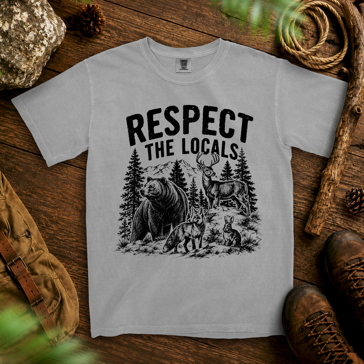 Respect The Local T-shirt — Granite
