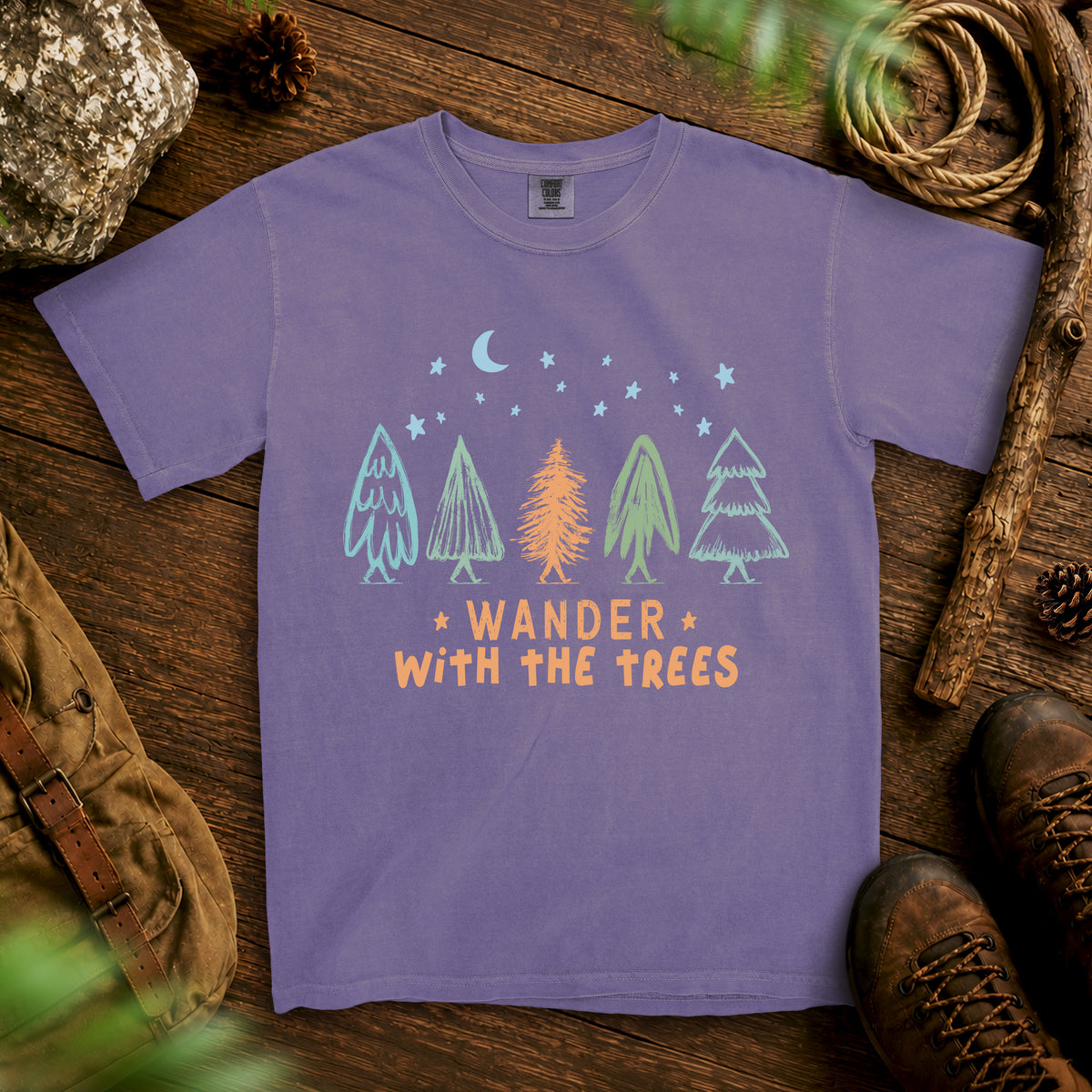 Wander Nature Trees T-Shirt — Grape Juice