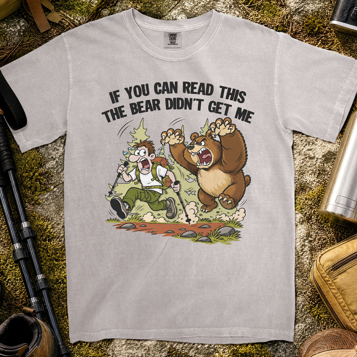 Bear Trail Panic T-Shirt — Grey