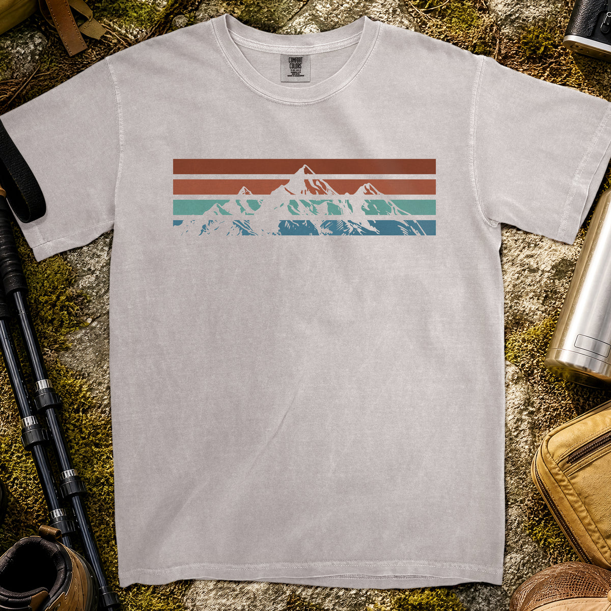 Retro Mountain Range T-Shirt — Grey