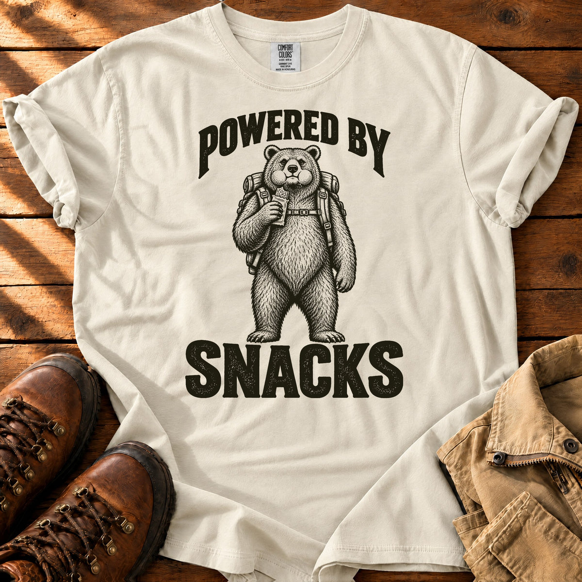 Powered By Snacks T-shirt — Ivory / S