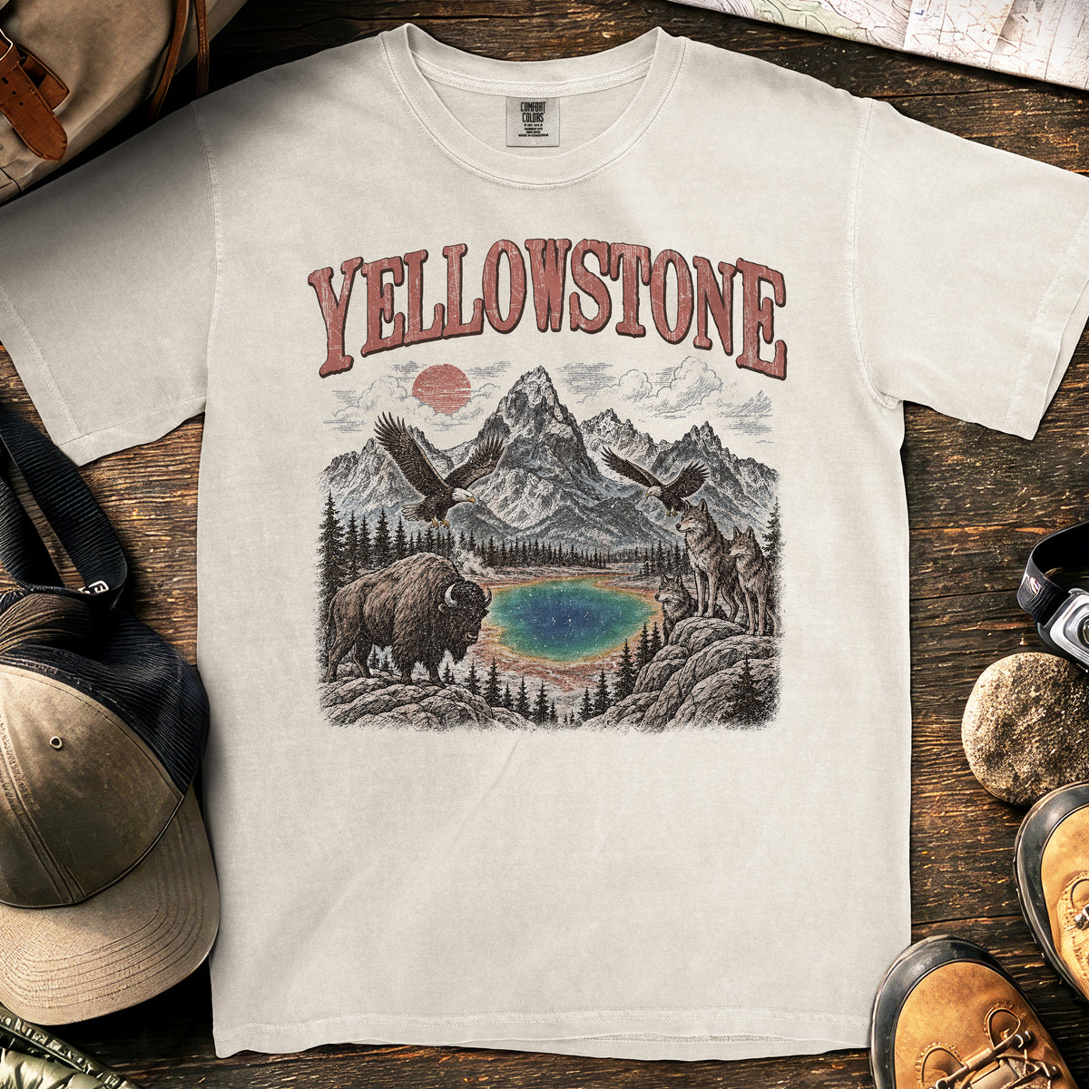 Yellowstone National Park T-Shirt — Ivory