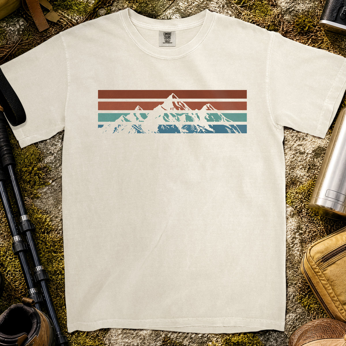 Retro Mountain Range T-Shirt — Ivory