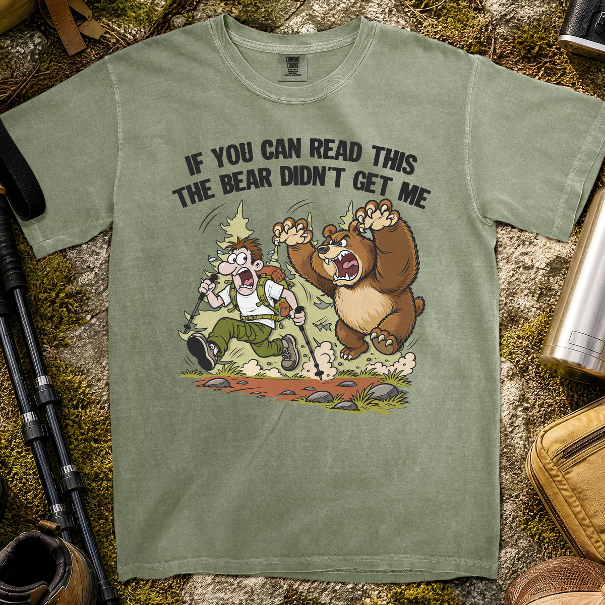 Bear Trail Panic T-Shirt — Moss