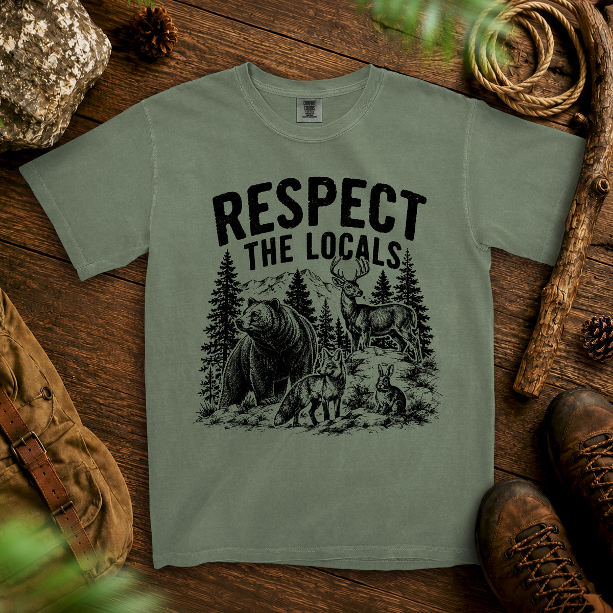 Respect The Local T-shirt — Moss