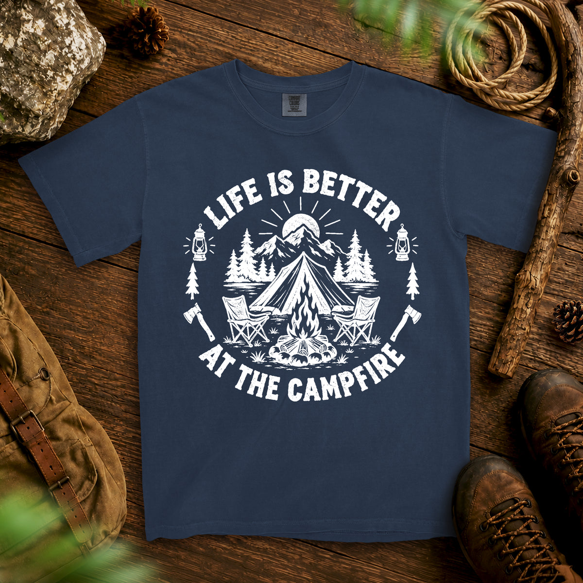 Camping Life T-shirt — Navy