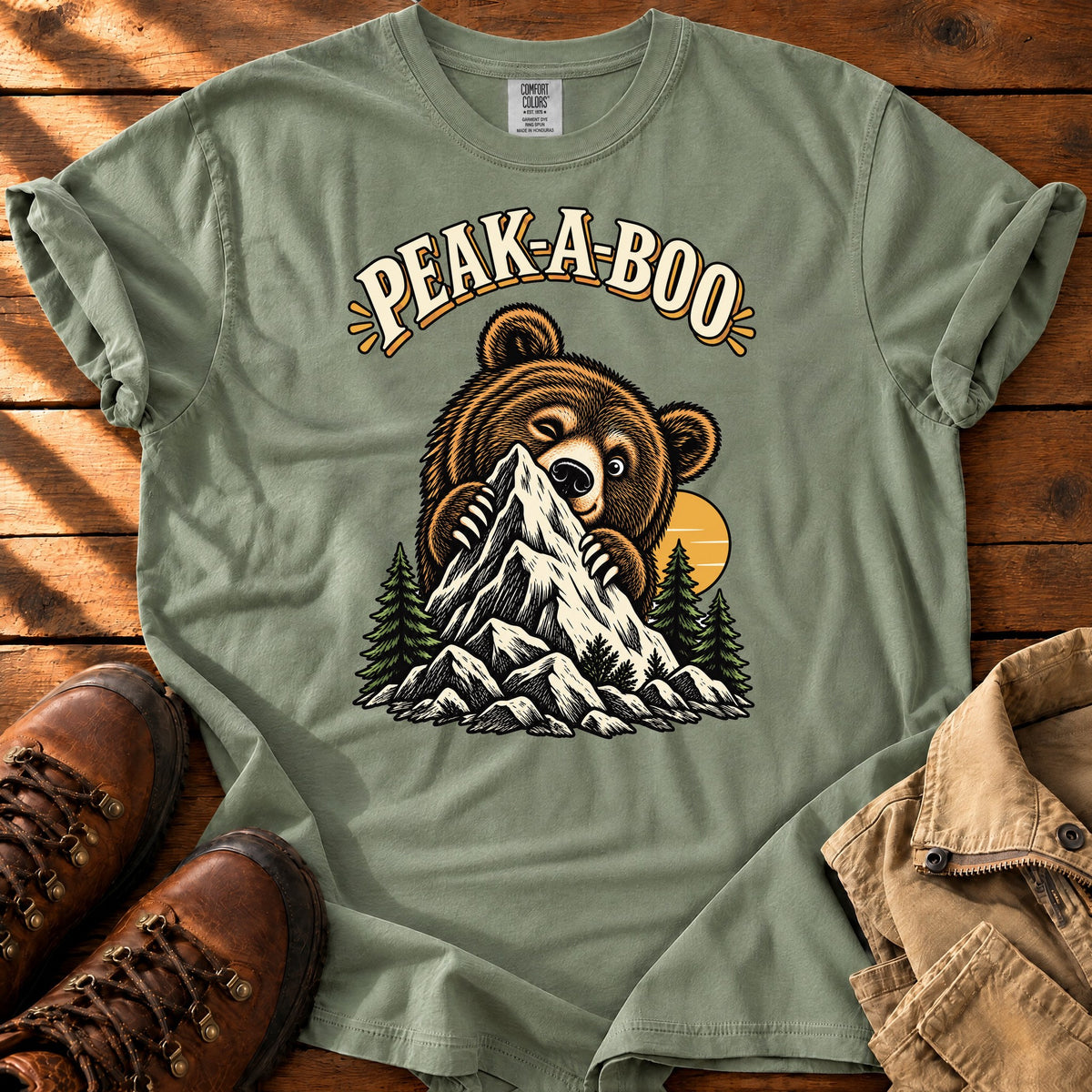 Peak A Boo T-shirt — Sage / S