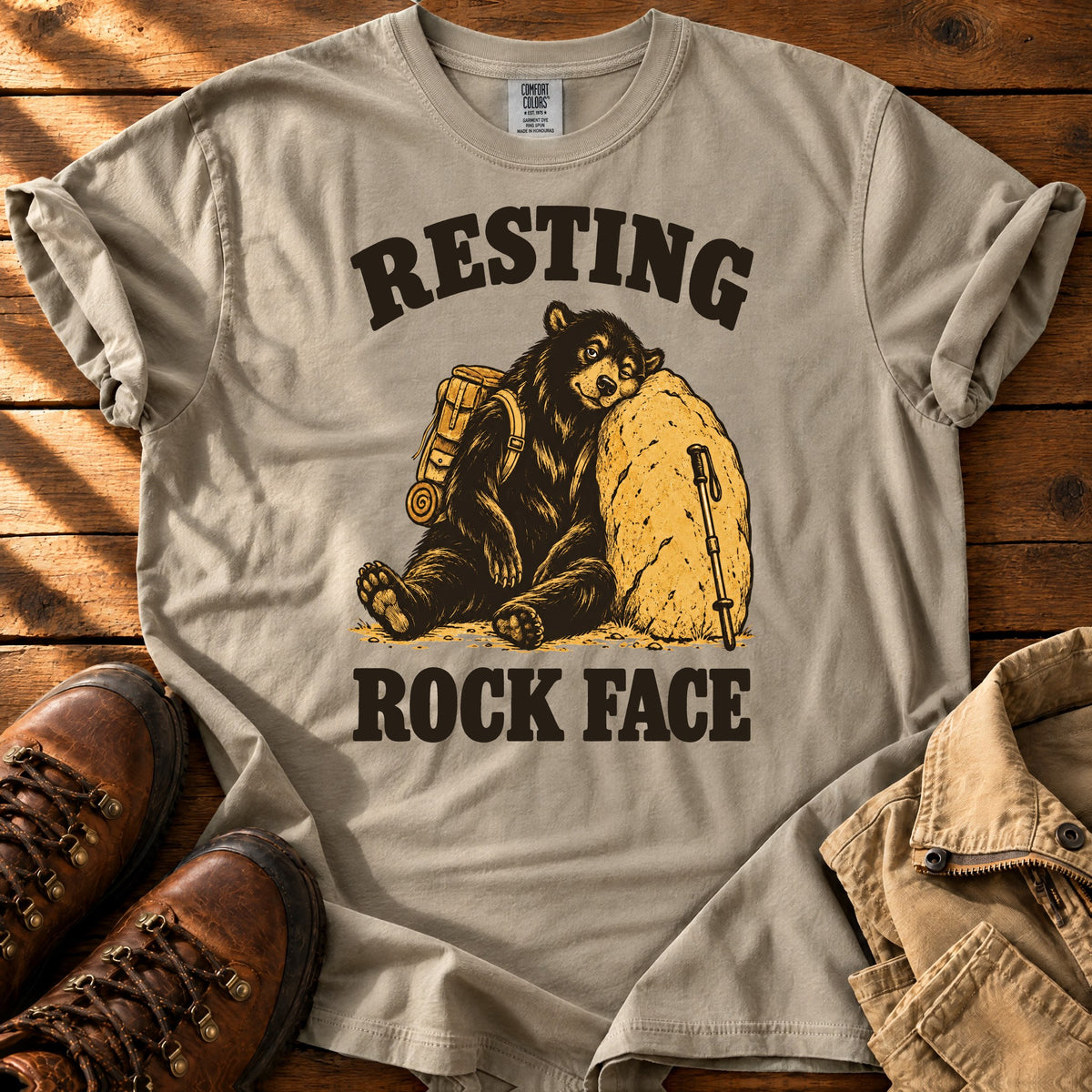 Resting Rock Face T-shirt — Sandstone / S