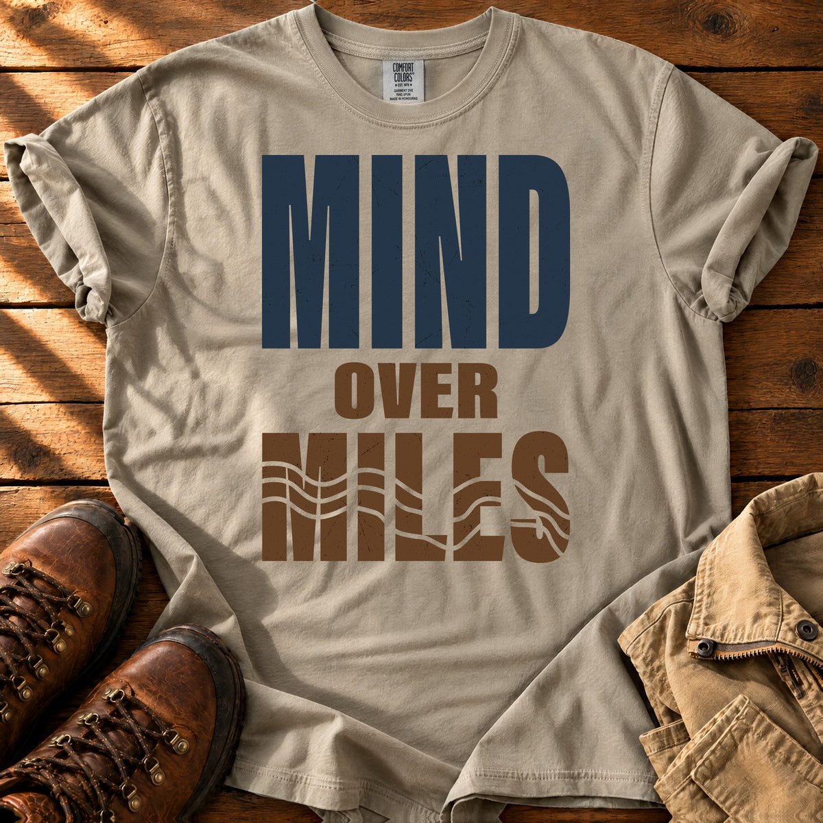 Mind Over Miles T-shirt — Sandstone / S