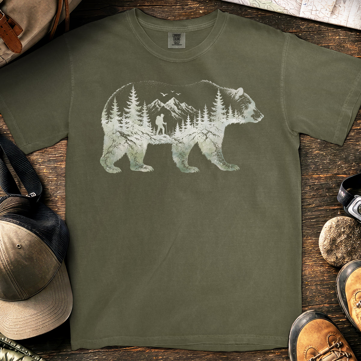 Bear Forest T-Shirt — Sage