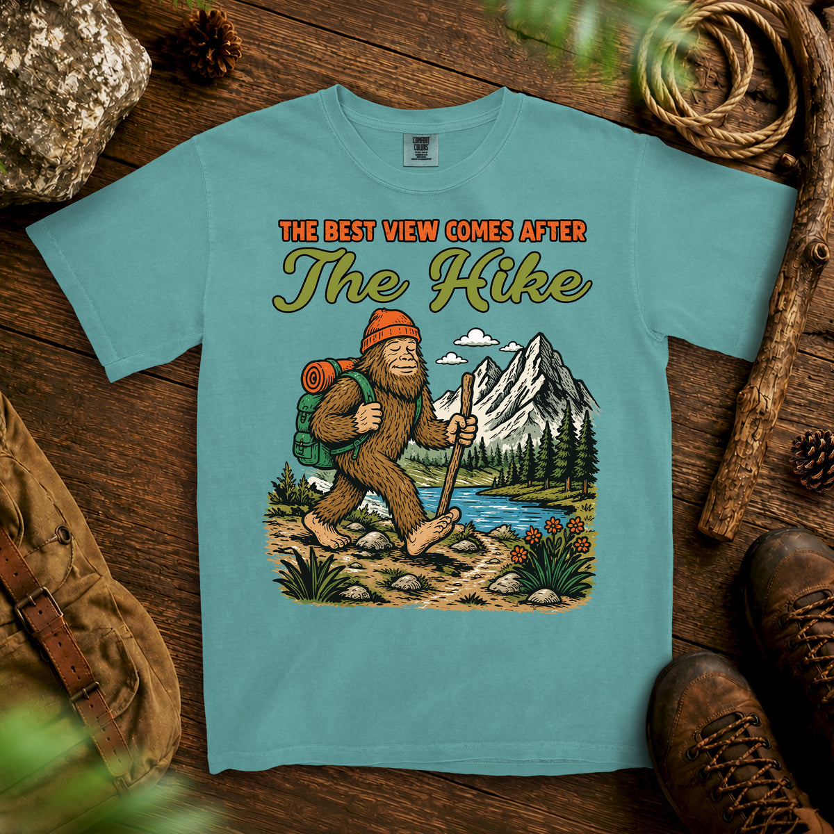 Bigfoot Mountain Trek T-Shirt — Seafoam
