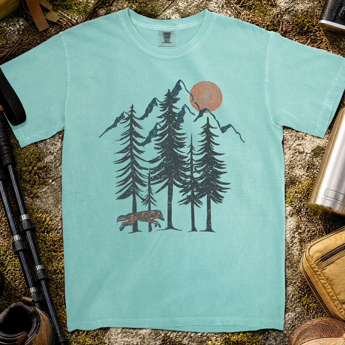 Midnight Mountain T-Shirt — Seafoam