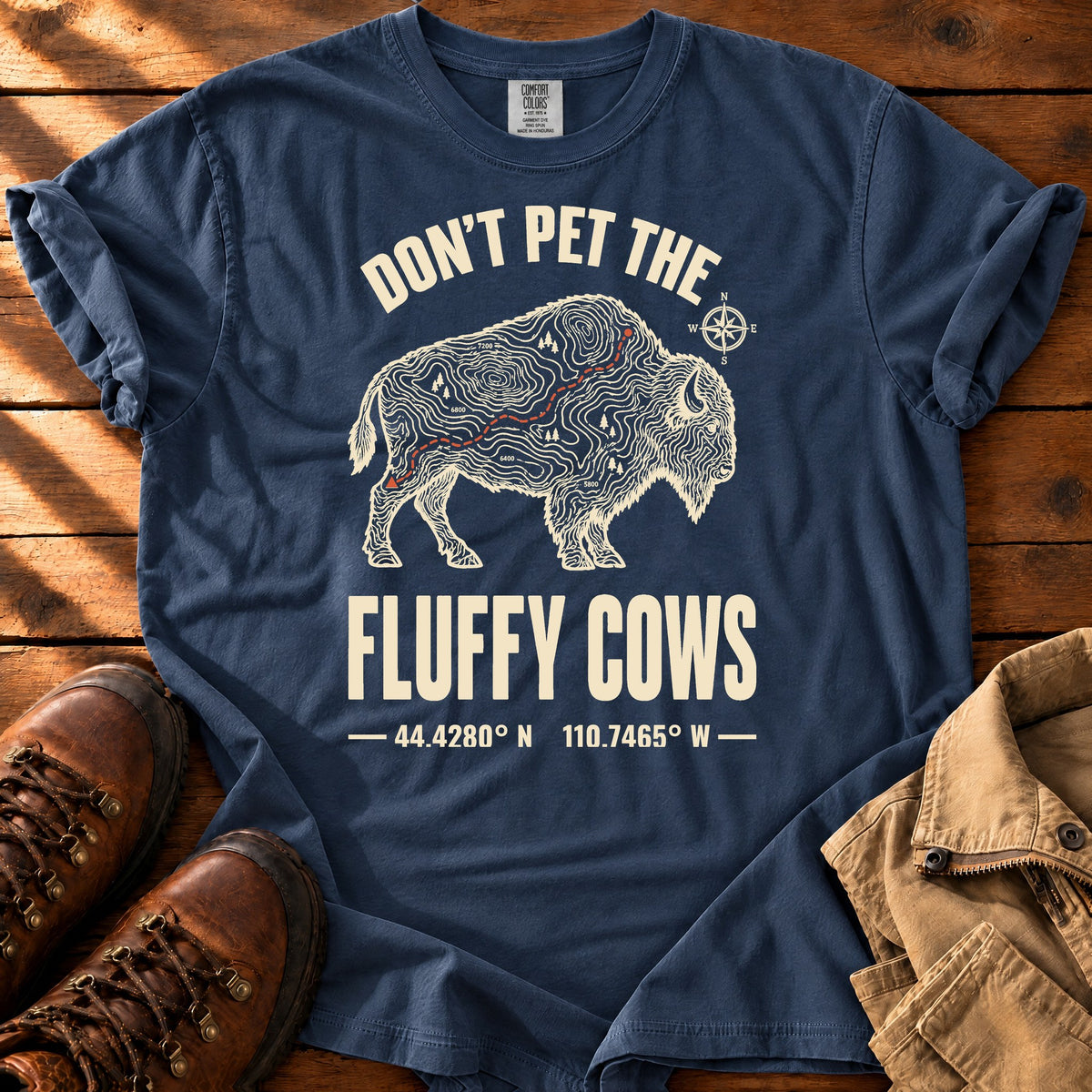 Fluffy Cows T-Shirt — True Navy / S