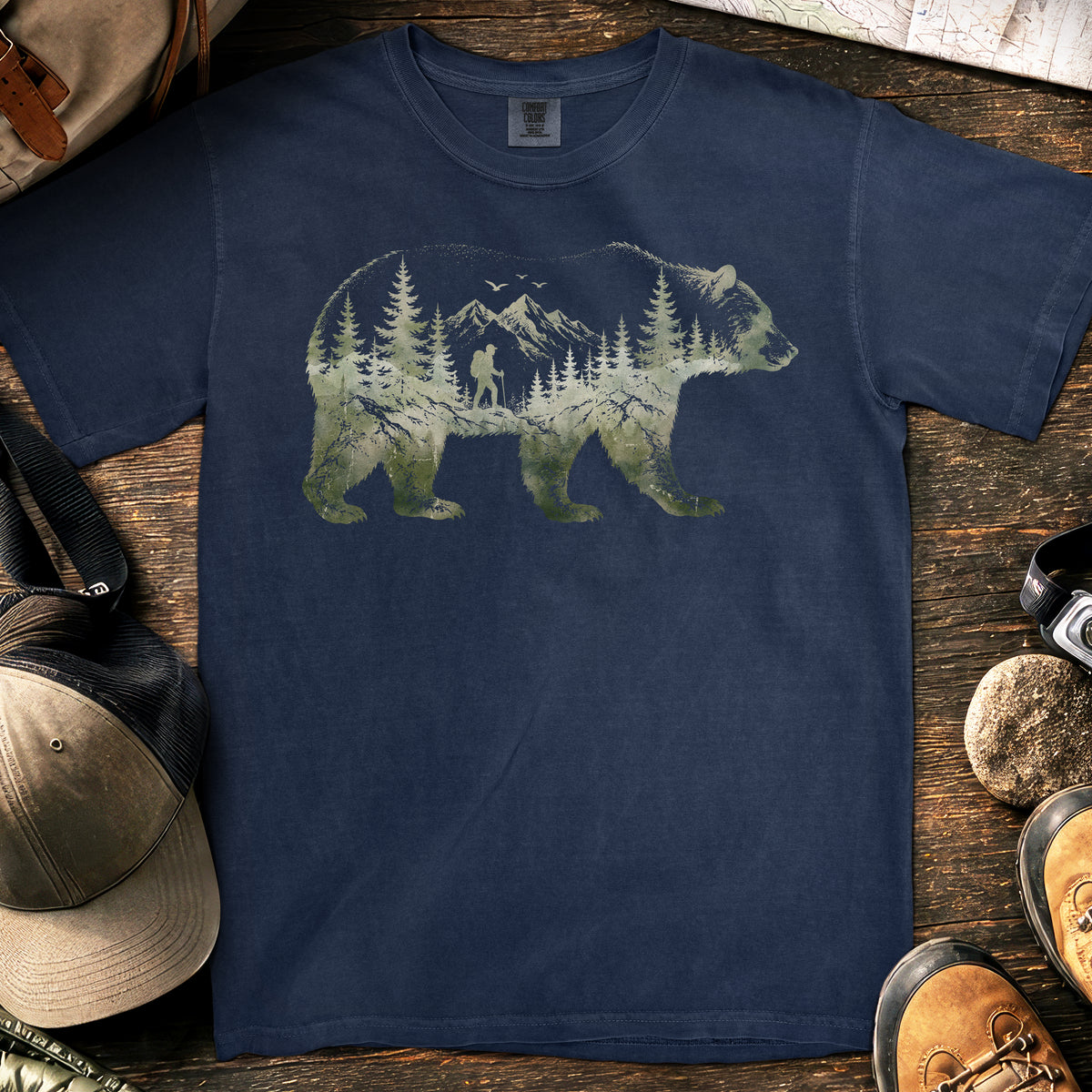 Bear Forest T-Shirt — True Navy
