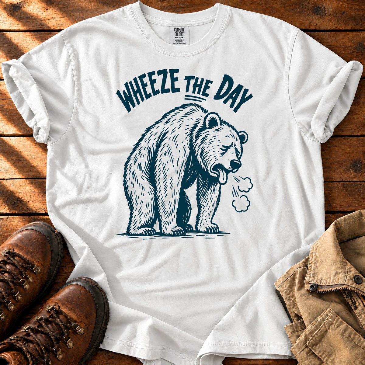 Wheeze The Day T-shirt — White / S